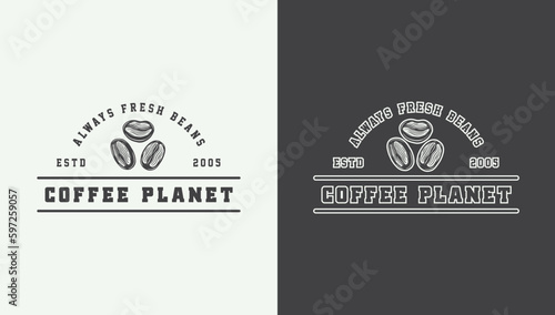 Set of vintage retro coffee emblem, logo, badge, label. mark, poster or print