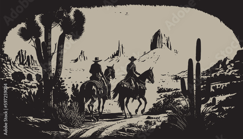 Fotografia Native american western scene background