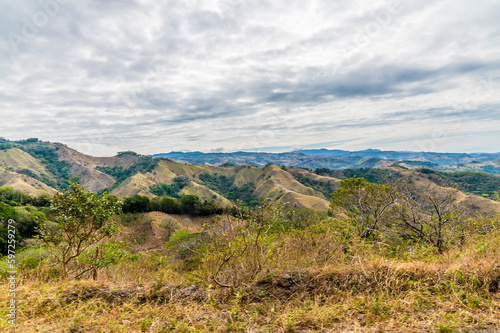 A view from the highlands at Monteverde towards Puntarenas in Costa Rica in the dry season