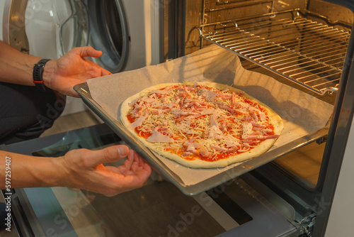 Delicious Homemade Pizza Baking in the Oven