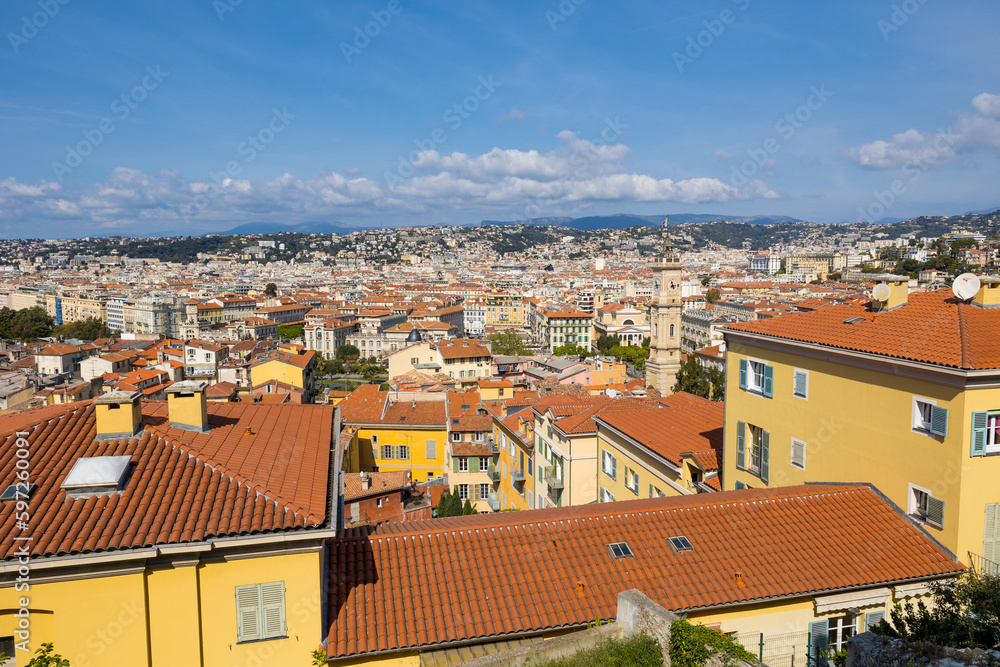 Panorama sur le Vieux-Nice depuis les flancs du Mont Alban