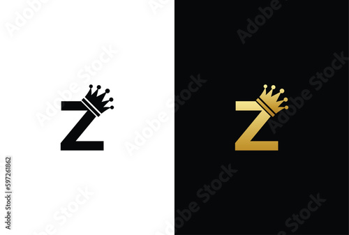 initial letter Z crown logo, king royal brand company logo design vector template