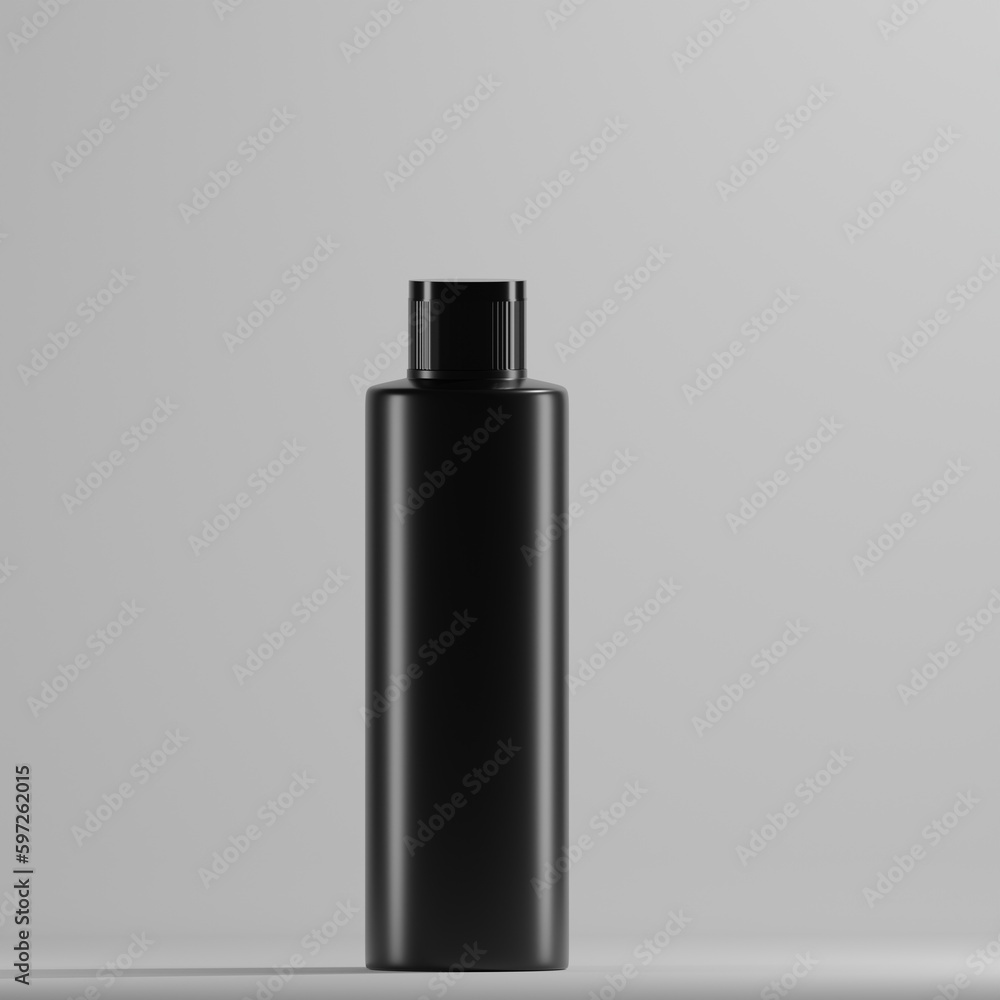 bottle isolated on black plastic a front view 3d render bottle isolated on black plastic a front view 3d render