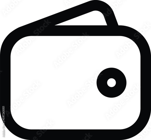 Wallet simple vector outline icon 
