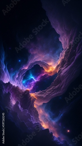 Photo colorful night sky space. 