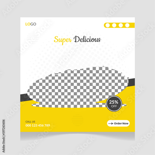 Food social media promotion and instagram post design template