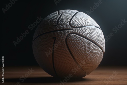 3D rendering of a white isolated basketball. Generative AI © Cybele