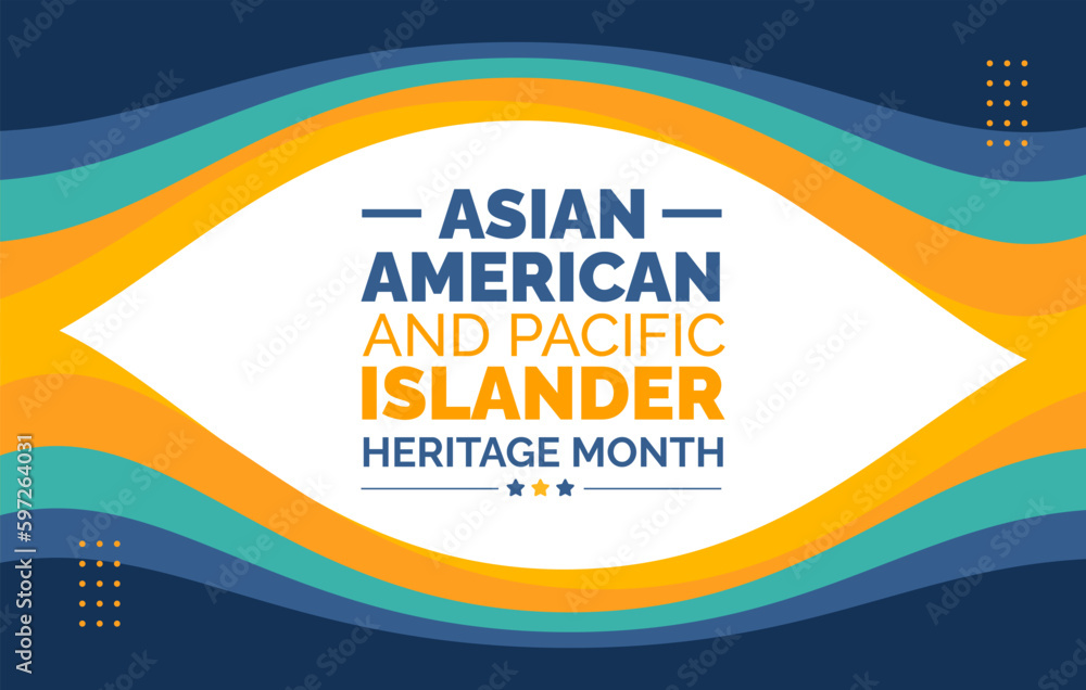 Asian American and Pacific Islander Heritage Month background or banner design template celebrate in may. - obrazy, fototapety, plakaty 