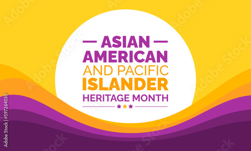 Asian American and Pacific Islander Heritage Month background or banner design template celebrate in may.