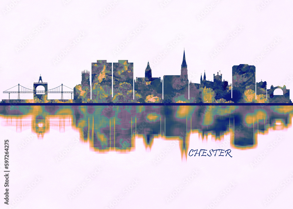 Chester skyline. Cityscape Skyscraper Buildings Landscape City Background Modern Architecture Downtown Abstract Landmarks Travel Business Building View Corporate