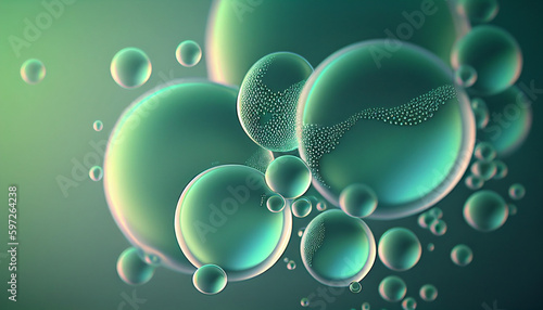 Hydrogen water element bubble artificial reflection photo