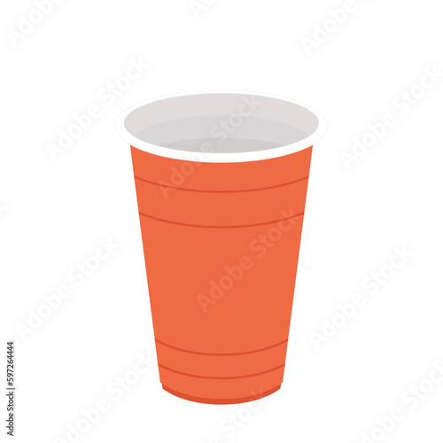 Orange beer cup. Cup vector.  wallpaper. Vector Illustration of Beer Pong shot with Pingpong ball.