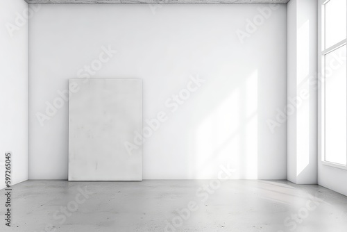 white room with blank canvas