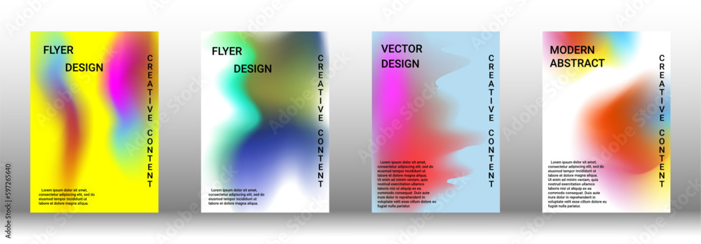 Artistic covers design. Creative fluid colors backgrounds. Set of abstract covers