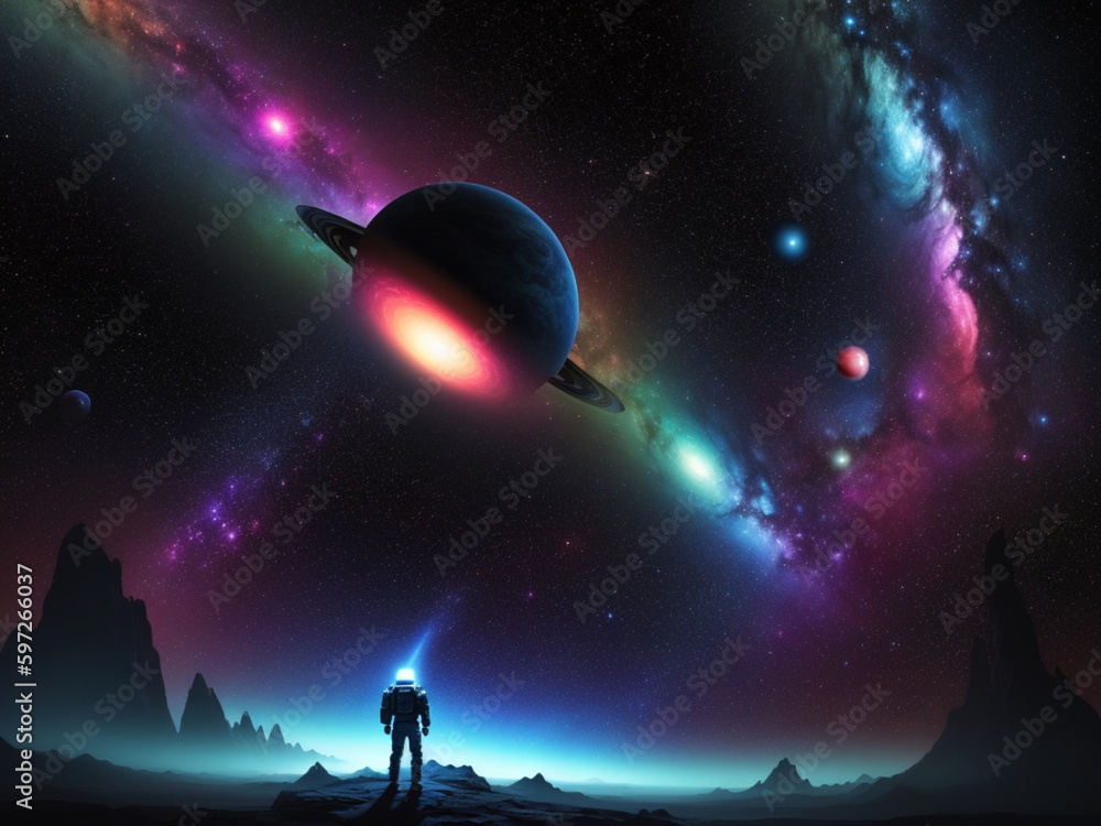 generative ai. The Neon Astronaut in space. generative ai. The Neon Astronaut in space.