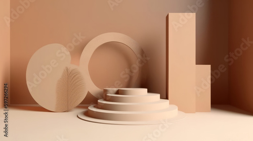 Abstract podium for products ads. Illustration AI Generative.