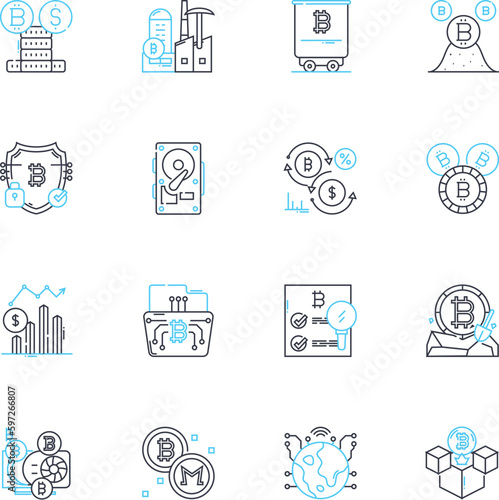 Renewable training linear icons set. Solar, Wind, Hydroelectric, Geothermal, Biomass, Sustainability, Energy line vector and concept signs. Efficiency,Green,Environment outline Generative AI