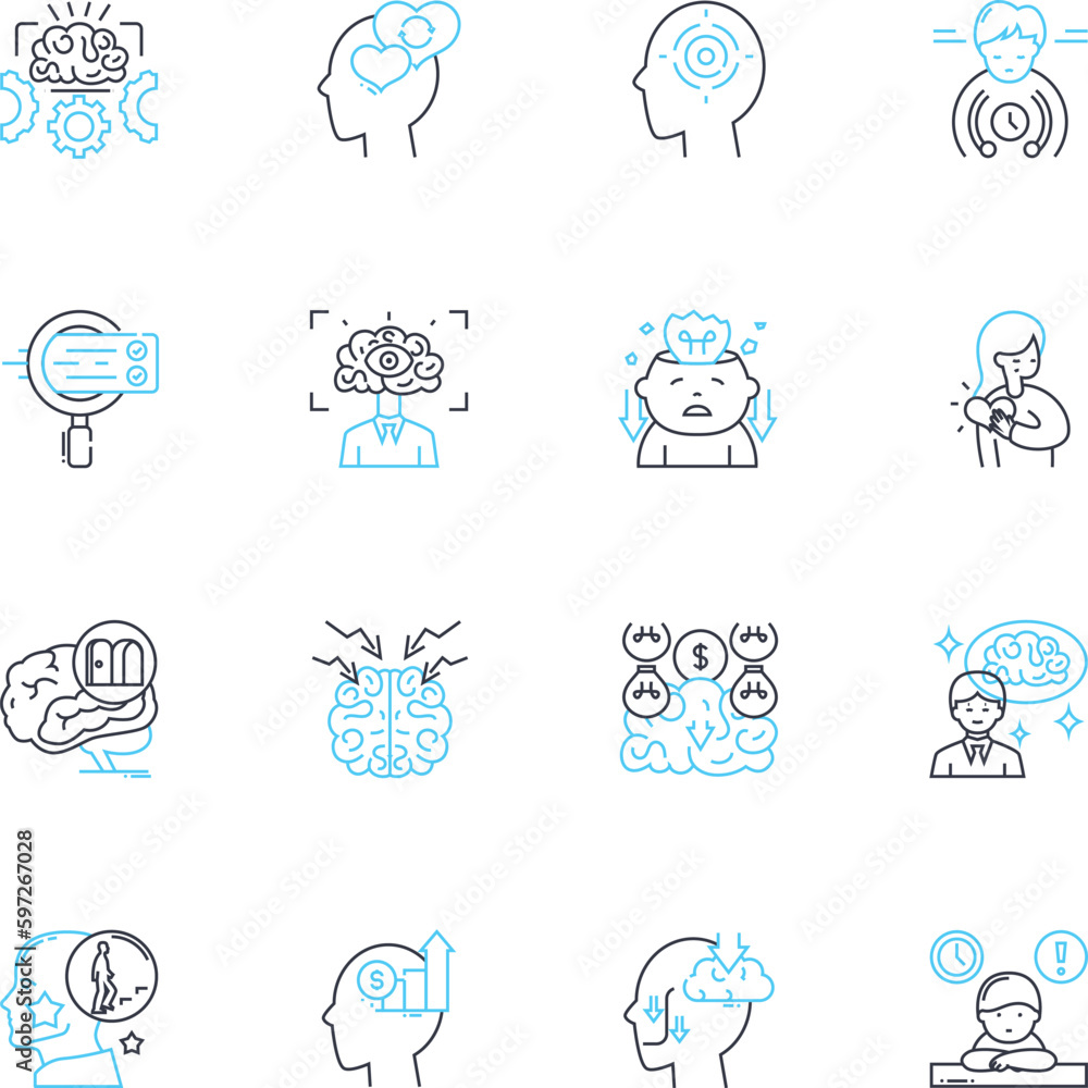 Psychiatric Treatment linear icons set. Therapy, Medication, Counseling, Assessment, Diagnosis, Hospitalization, Rehabilitation line vector and concept signs. Generative AI Psychiatric Treatment linear icons set. Therapy, Medication, Counseling, Assessment, Diagnosis, Hospitalization, Rehabilitation line vector and concept signs. Generative AI