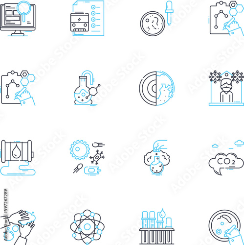 Politics government linear icons set. Democracy, Corruption, Elections, Legislation, Bureaucracy, Partisanship, Dictatorship line vector and concept signs. Generative AI