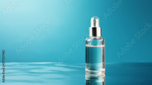 Blue cosmetic serum background. Illustration AI Generative.