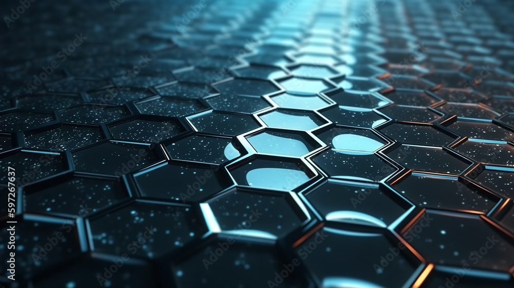 Fototapeta premium Abstract background hexagon network technology