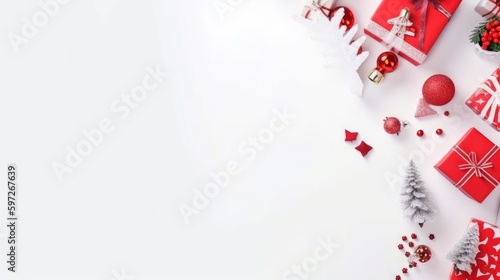 Merry Christmas Background. Illustration AI Generative.