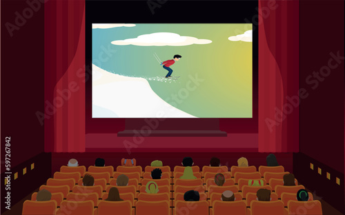 people who go to the cinema watch a movie