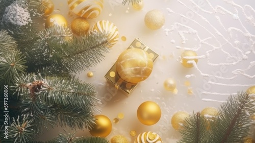 Merry Christmas Background. Illustration AI Generative.