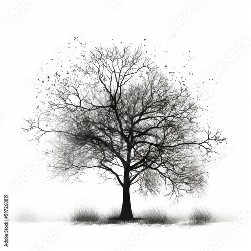 Willow Tree silhouette white background