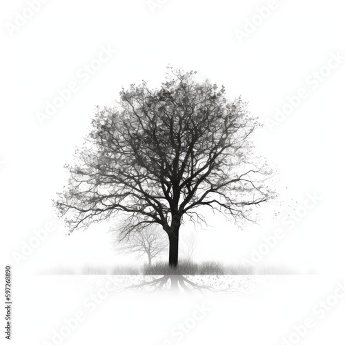 Willow Tree silhouette white background