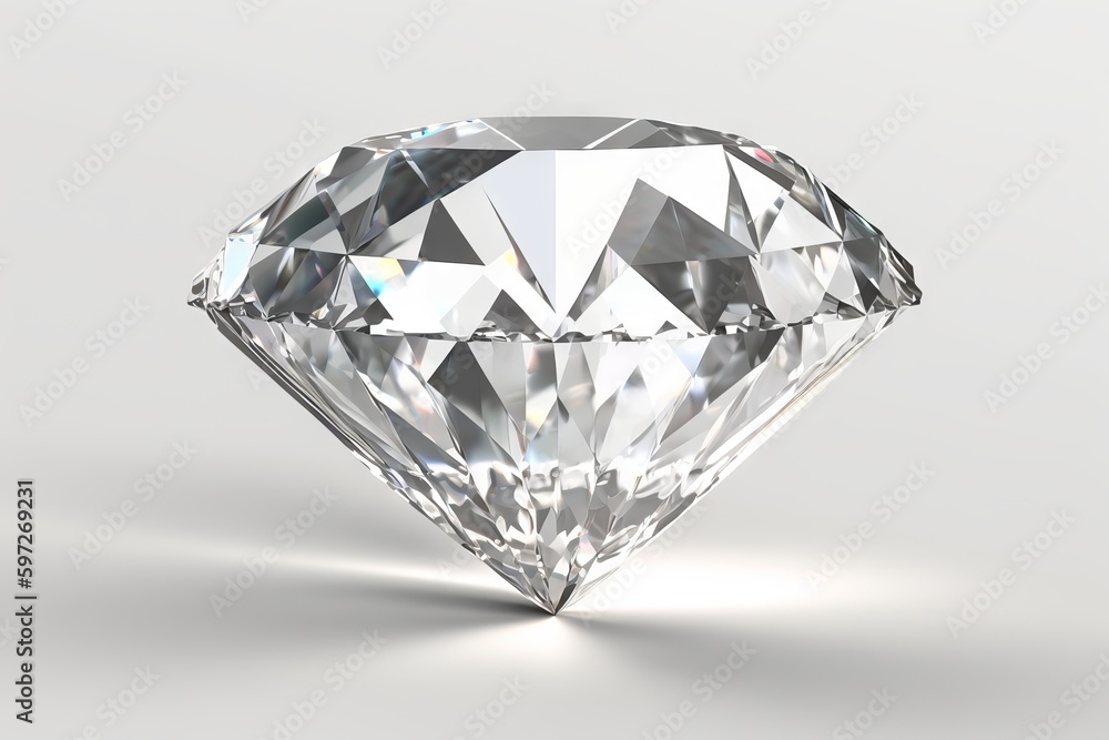 diamond on white background, created with Generative AI technology