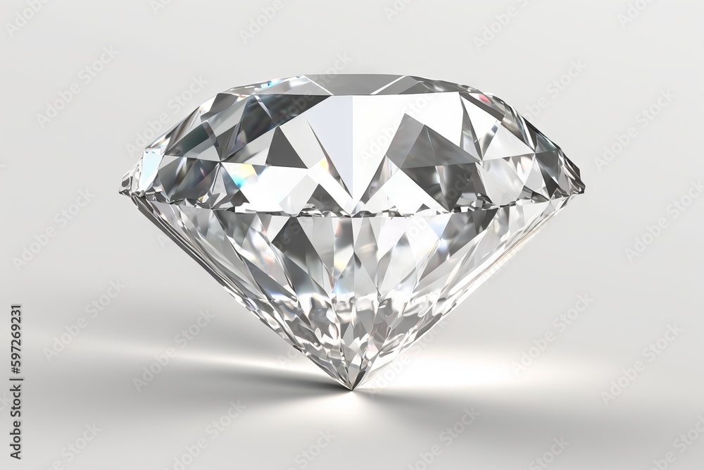 diamond on white background, created with Generative AI technology diamond on white background, created with Generative AI technology