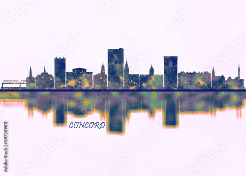 Concord Skyline. Cityscape Skyscraper Buildings Landscape City Background Modern Architecture Downtown Abstract Landmarks Travel Business Building View Corporate