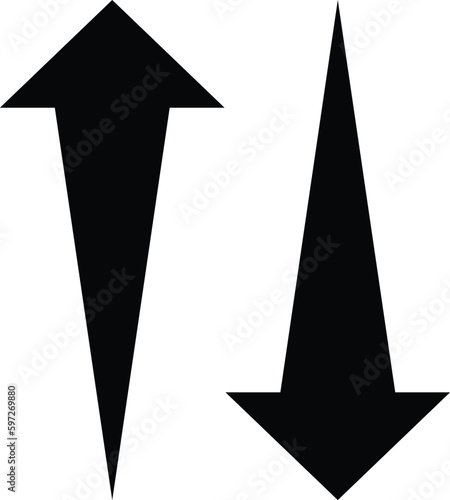 bursting arrows up and down icon vector .  two way black direction symbol