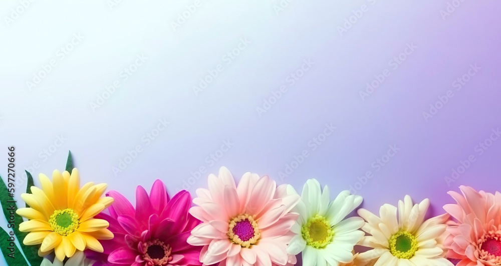 Spring banner for 8 march, mother's day, colorful vibrant bouquet of various flowers. Generative AI Spring banner for 8 march, mother's day, colorful vibrant bouquet of various flowers. Generative AI