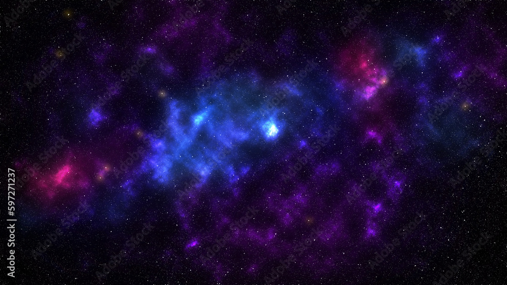 Big purple and blue starfield