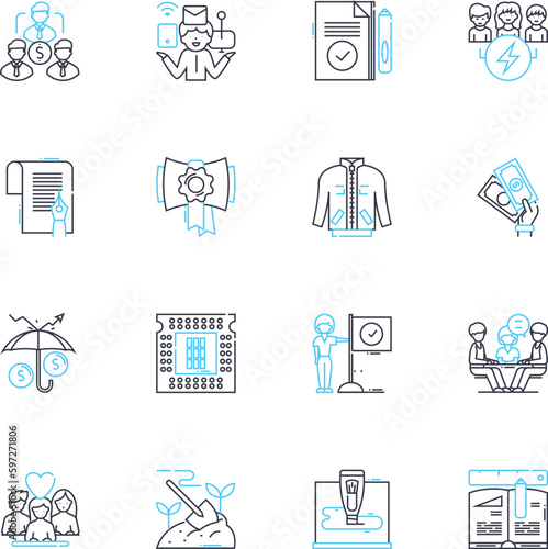 Fashion Accessories linear icons set. Scarves, Hats, Jewelry, Shoes, Belts, Gloves, Sunglasses line vector and concept signs. Handbags,Earrings,Necklaces outline illustrations Generative AI