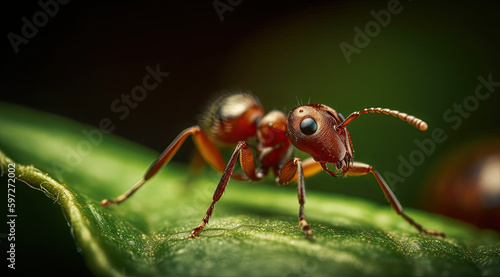 Ant on Leaf with Shallow Depth of Field PNG. © mxi.design