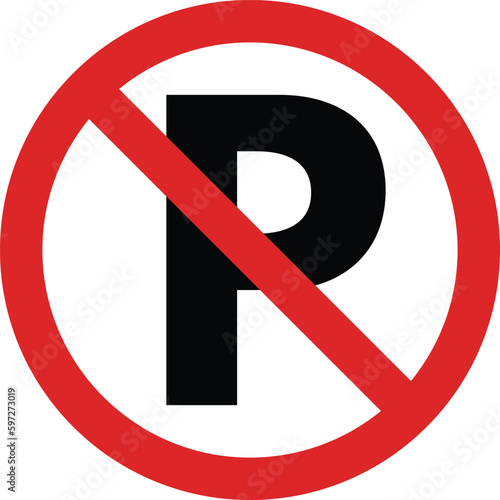 no parking sign . traffic parking ban sign vector illustration.