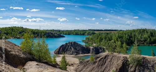 picturesque blue lakes in the Tula region