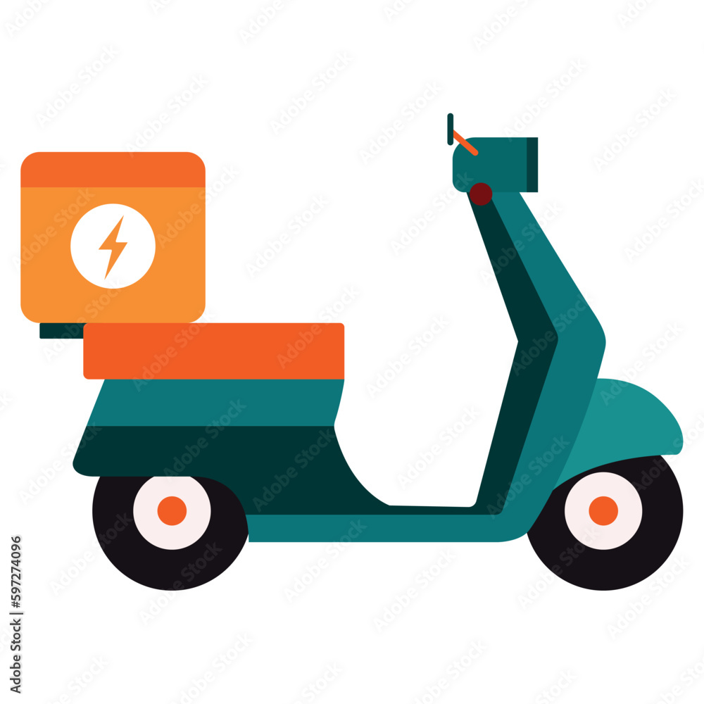 Isolated empty delivery motorcycle image Vector Isolated empty delivery motorcycle image Vector