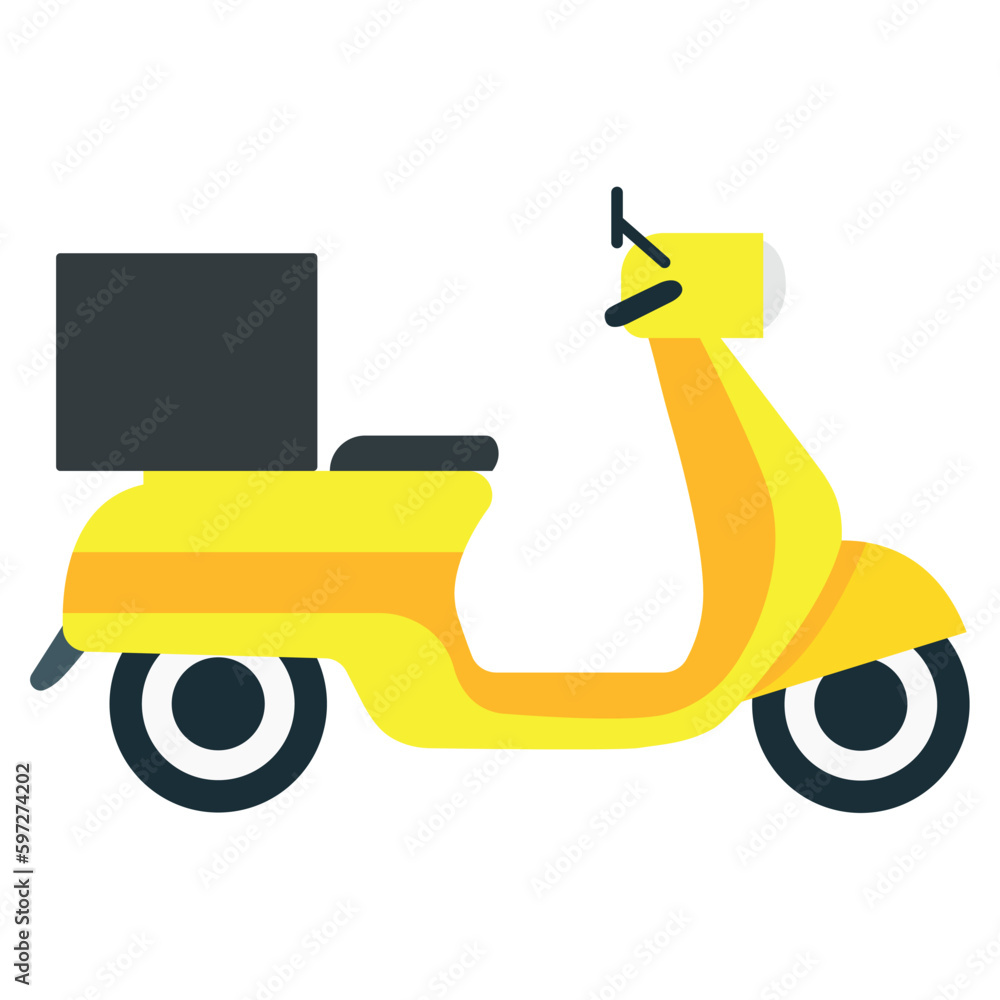 Isolated empty delivery motorcycle image Vector Isolated empty delivery motorcycle image Vector