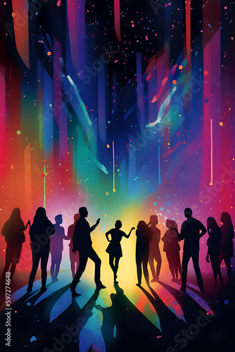 Colorful abstract dancing panel