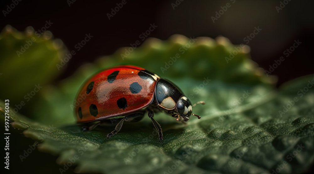 Title: Ladybug resting on a flower Title: Ladybug resting on a flower