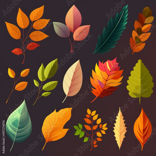 Seamless background texture with leaves  Generative AI