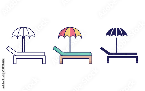 Beach Chair vector icon