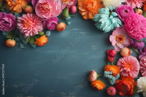 valentine romance design spring background blossom flower watercolor color peonies pastel. Generative AI.