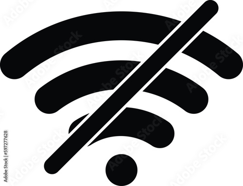 No Connection icon icon  . No Wifi icon . Wifi network is not available icon . No internet signal symbol