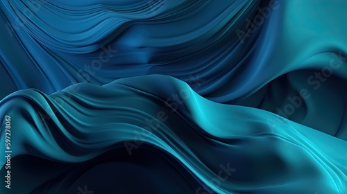 Soothing Blue Wave: A Soft Texture of Satin and Silk in a Light Wallpaper Design, Generative AI