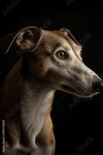 The Bewitching Brown Breeds of Doghood: A Greyhound Portrait, Generative AI